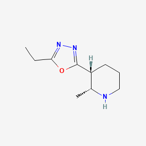 molecular formula C10H17N3O B2469567 Rel-2-ethyl-5-((2R,3R)-2-methylpiperidin-3-yl)-1,3,4-oxadiazole CAS No. 2138085-96-6