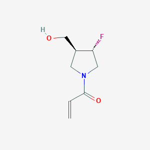 molecular formula C8H12FNO2 B2469569 1-[(3S,4S)-3-Fluoro-4-(hydroxymethyl)pyrrolidin-1-yl]prop-2-en-1-one CAS No. 2305484-42-6