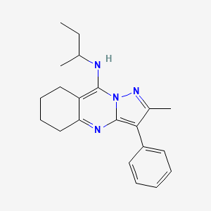 molecular formula C21H26N4 B2469570 N-butan-2-yl-2-methyl-3-phenyl-5,6,7,8-tetrahydropyrazolo[5,1-b]quinazolin-9-amine CAS No. 899390-45-5