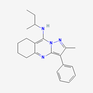 molecular formula C21H26N4 B2469570 N-(butan-2-yl)-2-méthyl-3-phényl-5,6,7,8-tétrahydropyrazolo[5,1-b]quinazolin-9-amine CAS No. 899390-45-5