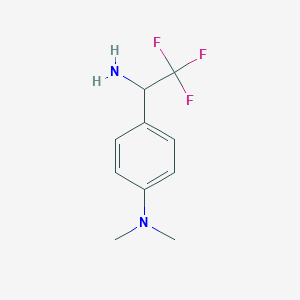 molecular formula C10H13F3N2 B2469575 4-(1-氨基-2,2,2-三氟乙基)-N,N-二甲基苯胺 CAS No. 511522-41-1