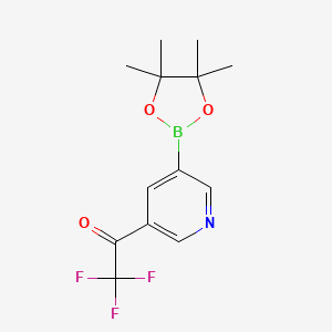 molecular formula C13H15BF3NO3 B2469580 5-(Trifluoroacetyl)pyridine-3-boronic acid pinacol ester CAS No. 2096338-20-2