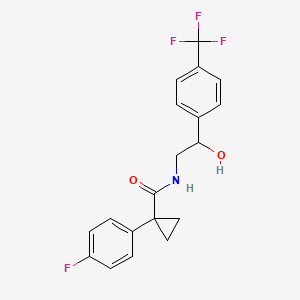 molecular formula C19H17F4NO2 B2469584 1-(4-fluorophenyl)-N-(2-hydroxy-2-(4-(trifluoromethyl)phenyl)ethyl)cyclopropanecarboxamide CAS No. 1351641-03-6