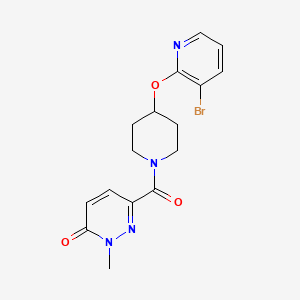 molecular formula C16H17BrN4O3 B2469588 6-(4-((3-bromopyridin-2-yl)oxy)piperidine-1-carbonyl)-2-methylpyridazin-3(2H)-one CAS No. 1448131-92-7