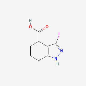 molecular formula C8H9IN2O2 B2469590 3-Iodo-4,5,6,7-tetrahydro-1H-indazole-4-carboxylic acid CAS No. 2567498-47-7