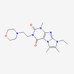 molecular formula C18H26N6O3 B2469598 6-Ethyl-4,7,8-trimethyl-2-(2-morpholin-4-ylethyl)purino[7,8-a]imidazole-1,3-dione CAS No. 878412-96-5