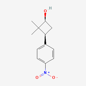 molecular formula C12H15NO3 B2469600 rac-(1R,3R)-2,2-二甲基-3-(4-硝基苯基)环丁醇，顺式 CAS No. 2059908-56-2