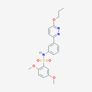 molecular formula C21H23N3O5S B2469602 2,5-dimethoxy-N-(3-(6-propoxypyridazin-3-yl)phenyl)benzenesulfonamide CAS No. 895802-64-9