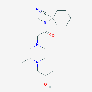 molecular formula C18H32N4O2 B2469603 N-(1-cyanocyclohexyl)-2-[4-(2-hydroxypropyl)-3-methylpiperazin-1-yl]-N-methylacetamide CAS No. 1356575-54-6
