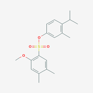 molecular formula C19H24O4S B2469610 3-Methyl-4-(propan-2-yl)phenyl 2-methoxy-4,5-dimethylbenzene-1-sulfonate CAS No. 2361873-35-8