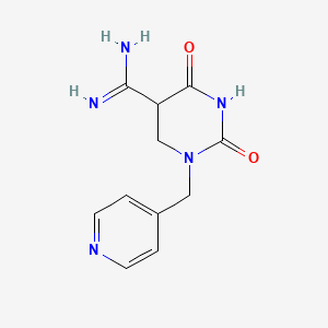 molecular formula C11H13N5O2 B2469611 2,4-Dioxo-1-(4-pyridinylmethyl)hexahydro-5-pyrimidinecarboximidamide CAS No. 341966-43-6