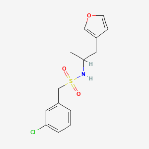 molecular formula C14H16ClNO3S B2469614 1-(3-氯苯基)-N-(1-(呋喃-3-基)丙烷-2-基)甲磺酰胺 CAS No. 1787914-81-1