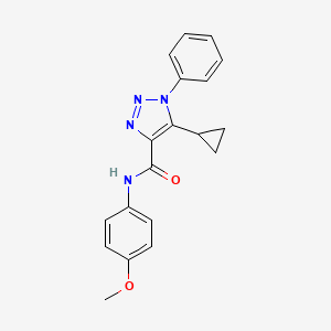molecular formula C19H18N4O2 B2469616 5-cyclopropyl-N-(4-methoxyphenyl)-1-phenyl-1H-1,2,3-triazole-4-carboxamide CAS No. 954828-70-7
