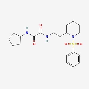 molecular formula C20H29N3O4S B2469620 N1-环戊基-N2-(2-(1-(苯磺酰基)哌啶-2-基)乙基)草酰胺 CAS No. 898444-40-1