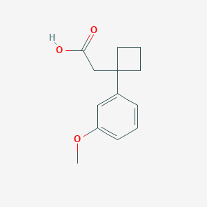 molecular formula C13H16O3 B2469629 2-[1-(3-Methoxyphenyl)cyclobutyl]aceticacid CAS No. 1519398-93-6