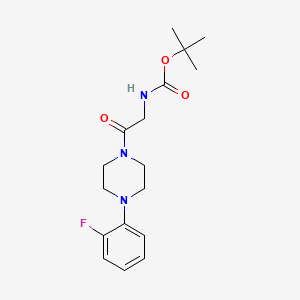molecular formula C17H24FN3O3 B2469646 1-Tert-butoxycarbonyl-2-[4-(2-fluorophenyl)piperazin-1-yl]-2-oxoethylamine CAS No. 1986367-30-9