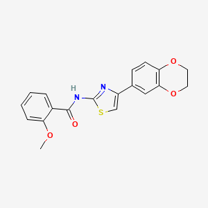 molecular formula C19H16N2O4S B2469672 N-[4-(2,3-dihydro-1,4-benzodioxin-6-yl)-1,3-thiazol-2-yl]-2-methoxybenzamide CAS No. 864937-41-7
