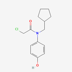 molecular formula C14H18ClNO2 B2469674 2-Chloro-N-(cyclopentylmethyl)-N-(4-hydroxyphenyl)acetamide CAS No. 1397198-31-0