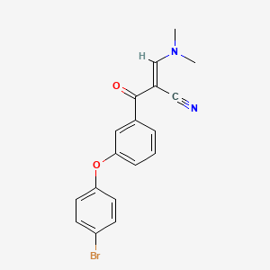 molecular formula C18H15BrN2O2 B2469677 (E)-2-[3-(4-bromophenoxy)benzoyl]-3-(dimethylamino)-2-propenenitrile CAS No. 1164537-02-3