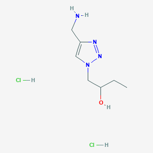 molecular formula C7H16Cl2N4O B2469678 1-[4-(aminomethyl)-1H-1,2,3-triazol-1-yl]butan-2-ol dihydrochloride CAS No. 2089255-38-7