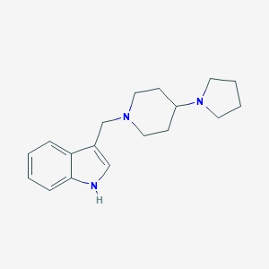 molecular formula C18H25N3 B246968 3-{[4-(1-pyrrolidinyl)-1-piperidinyl]methyl}-1H-indole 