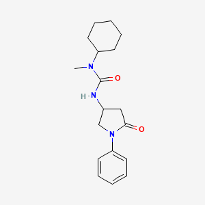 molecular formula C18H25N3O2 B2469686 1-Cyclohexyl-1-methyl-3-(5-oxo-1-phenylpyrrolidin-3-yl)urea CAS No. 894001-62-8