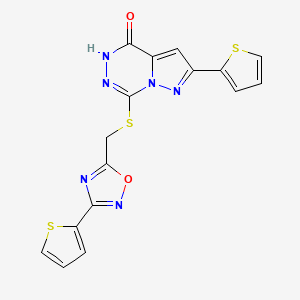 2-(2-thienyl)-7-({[3-(2-thienyl)-1,2,4-oxadiazol-5-yl]methyl}thio)pyrazolo[1,5-d][1,2,4]triazin-4(5H)-one