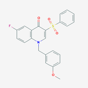 3-(Benzenesulfonyl)-6-fluoro-1-[(3-methoxyphenyl)methyl]quinolin-4-one