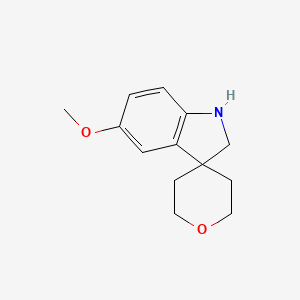 molecular formula C13H17NO2 B2469695 5-Methoxy-1,2-dihydrospiro[indole-3,4'-oxane] CAS No. 1388023-46-8