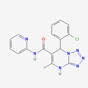 molecular formula C17H14ClN7O B2469696 7-(2-chlorophenyl)-5-methyl-N-(pyridin-2-yl)-4,7-dihydrotetrazolo[1,5-a]pyrimidine-6-carboxamide CAS No. 391896-95-0