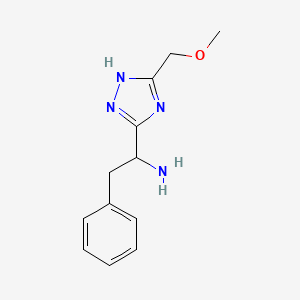 molecular formula C12H17ClN4O B2469700 1-[5-(methoxymethyl)-1H-1,2,4-triazol-3-yl]-2-phenylethanamine CAS No. 1674390-07-8