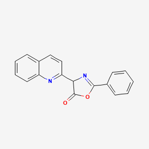 molecular formula C18H12N2O2 B2469701 2-phenyl-4-(2-quinolinyl)-1,3-oxazol-5(4H)-one CAS No. 76278-23-4