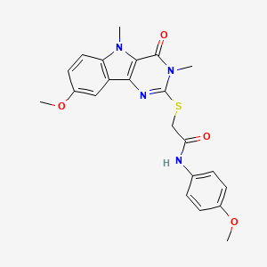 molecular formula C22H22N4O4S B2469703 4-benzyl-1-[1-(cyclopentylacetyl)-4,5-dihydro-1H-imidazol-2-yl]piperidine CAS No. 1112301-51-5