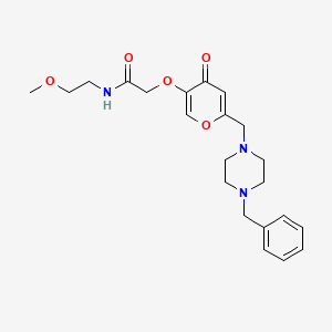molecular formula C22H29N3O5 B2469704 2-[6-[(4-benzylpiperazin-1-yl)methyl]-4-oxopyran-3-yl]oxy-N-(2-methoxyethyl)acetamide CAS No. 898439-51-5