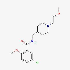 molecular formula C17H25ClN2O3 B2469705 5-chloro-2-methoxy-N-((1-(2-methoxyethyl)piperidin-4-yl)methyl)benzamide CAS No. 954076-94-9