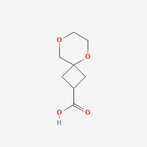 molecular formula C8H12O4 B2469706 5,8-二氧杂螺[3.5]壬烷-2-羧酸 CAS No. 2167952-49-8
