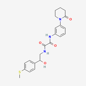 molecular formula C22H25N3O4S B2469724 N1-(2-hydroxy-2-(4-(methylthio)phenyl)ethyl)-N2-(3-(2-oxopiperidin-1-yl)phenyl)oxalamide CAS No. 1448035-51-5