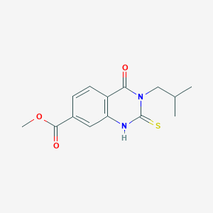 B2469728 Methyl 3-(2-methylpropyl)-4-oxo-2-sulfanyl-3,4-dihydroquinazoline-7-carboxylate CAS No. 855715-37-6