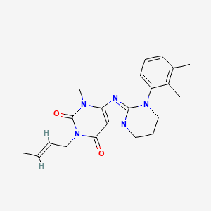 B2469729 (E)-3-(but-2-en-1-yl)-9-(2,3-dimethylphenyl)-1-methyl-6,7,8,9-tetrahydropyrimido[2,1-f]purine-2,4(1H,3H)-dione CAS No. 941131-49-3