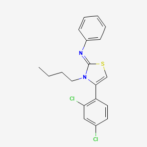 molecular formula C19H18Cl2N2S B2469732 (Z)-N-(3-丁基-4-(2,4-二氯苯基)噻唑-2(3H)-亚甲基)苯胺 CAS No. 298194-69-1