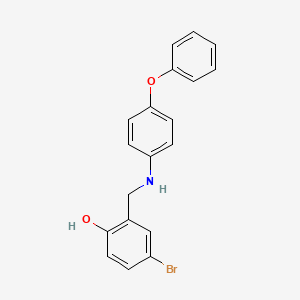 molecular formula C19H16BrNO2 B2469734 4-溴-2-[(4-苯氧基苯胺)甲基]苯酚 CAS No. 763130-82-1