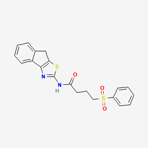 N-(8H-indeno[1,2-d]thiazol-2-yl)-4-(phenylsulfonyl)butanamide