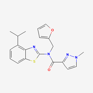 molecular formula C20H20N4O2S B2469743 N-(furan-2-ylmethyl)-N-(4-isopropylbenzo[d]thiazol-2-yl)-1-methyl-1H-pyrazole-3-carboxamide CAS No. 1170608-68-0