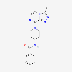 molecular formula C18H20N6O B2469746 N-(1-(3-methyl-[1,2,4]triazolo[4,3-a]pyrazin-8-yl)piperidin-4-yl)benzamide CAS No. 2034461-39-5