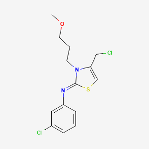 molecular formula C14H16Cl2N2OS B2469747 4-(氯甲基)-N-(3-氯苯基)-3-(3-甲氧基丙基)-2,3-二氢-1,3-噻唑-2-亚胺 CAS No. 721418-94-6