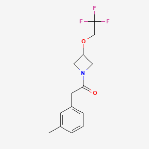 molecular formula C14H16F3NO2 B2469750 2-(m-Tolyl)-1-(3-(2,2,2-trifluoroethoxy)azetidin-1-yl)ethanone CAS No. 2034249-98-2
