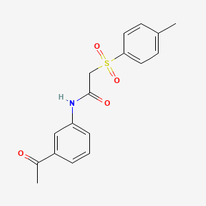 molecular formula C17H17NO4S B2469751 N-(3-acetylphenyl)-2-[(4-methylphenyl)sulfonyl]acetamide CAS No. 823835-82-1