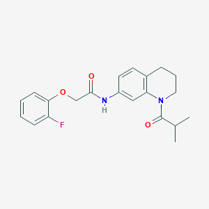 molecular formula C21H23FN2O3 B2469752 2-(2-氟苯氧基)-N-(1-异丁酰-1,2,3,4-四氢喹啉-7-基)乙酰胺 CAS No. 1005301-80-3