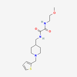 molecular formula C16H25N3O3S B2469760 N1-(2-methoxyethyl)-N2-((1-(thiophen-2-ylmethyl)piperidin-4-yl)methyl)oxalamide CAS No. 952981-20-3