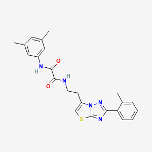 molecular formula C23H23N5O2S B2469762 N1-(3,5-dimethylphenyl)-N2-(2-(2-(o-tolyl)thiazolo[3,2-b][1,2,4]triazol-6-yl)ethyl)oxalamide CAS No. 895790-80-4